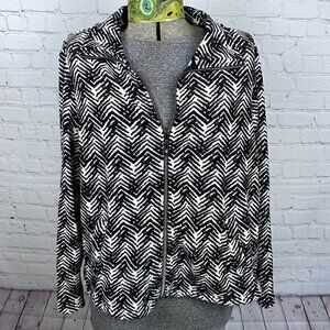 LIKE NEW Onque Casual Black White Striped Jacket PXL